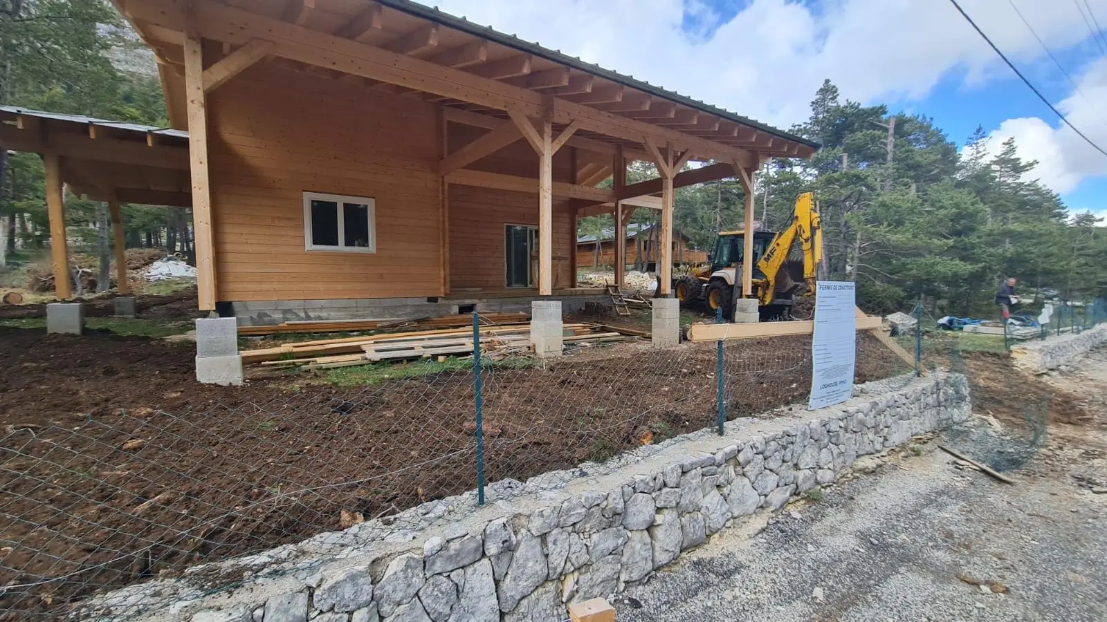 Création de l'ossature bois du chalet en montagne