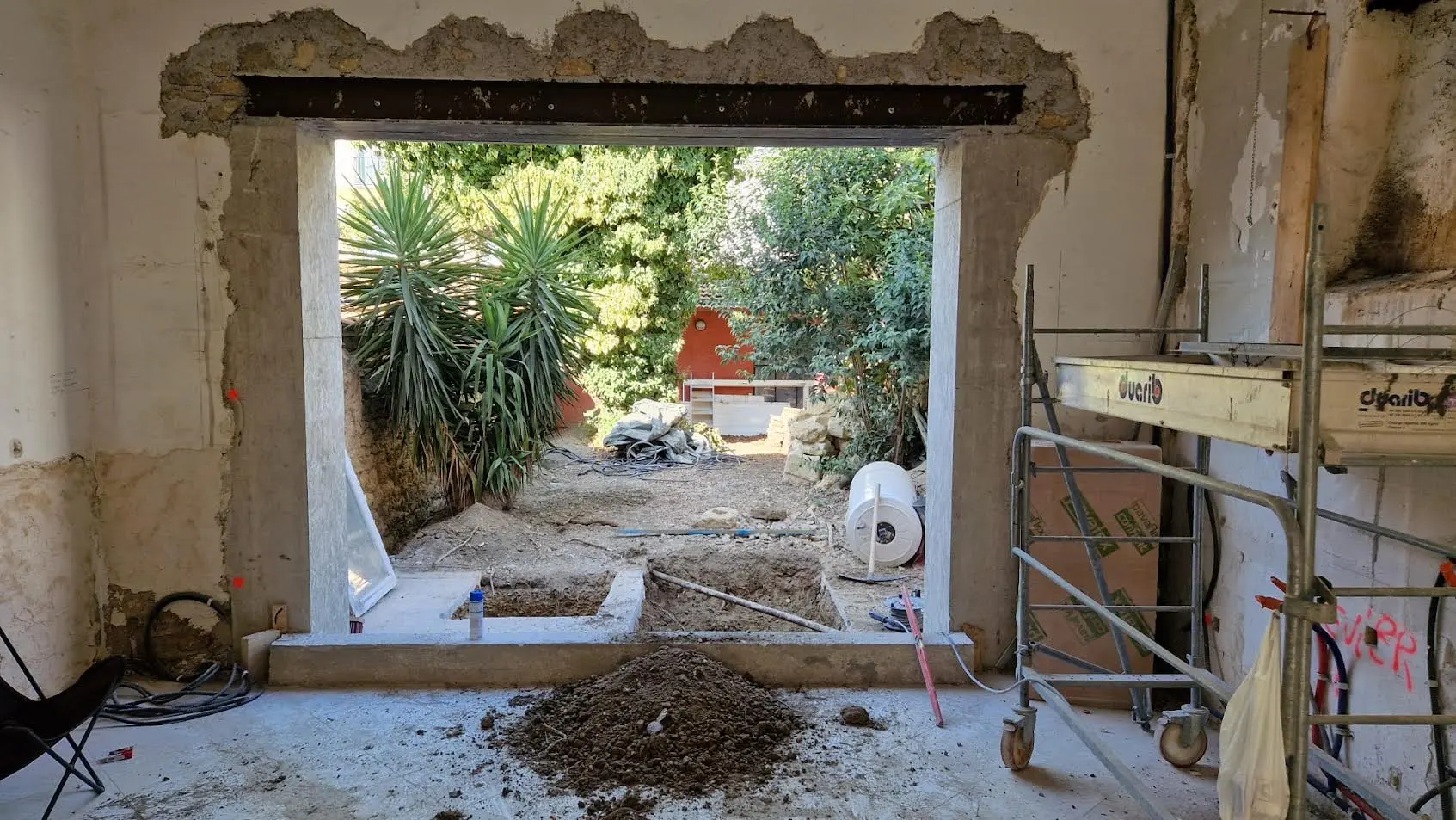 Pose des poutres IPN métalliques